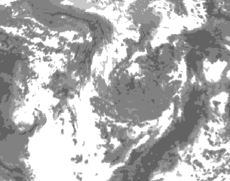 GDPS total cloud 144 hour forecast chart for Canada based on 2026/05/01 1200Z data