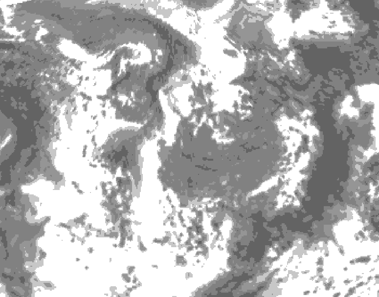 GDPS total cloud 156 hour forecast chart for Canada based on 2026/05/01 1200Z data