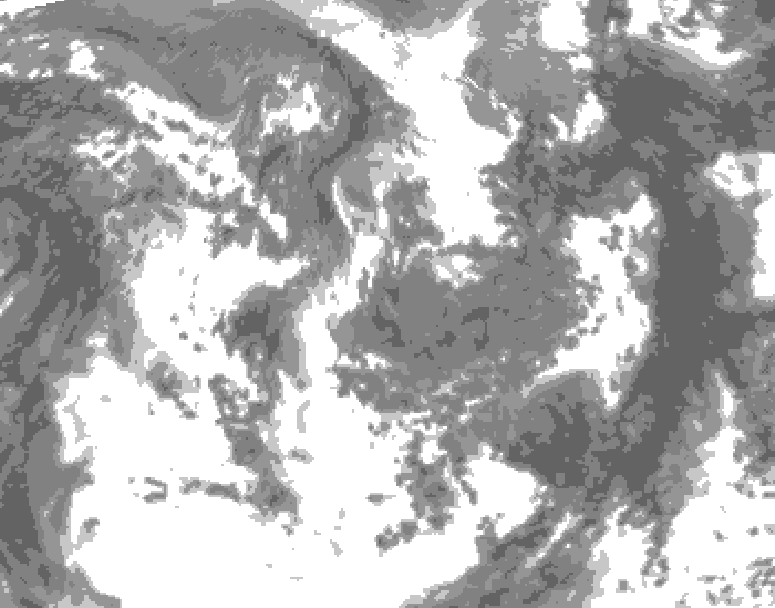 GDPS total cloud 162 hour forecast chart for Canada based on 2026/05/01 1200Z data