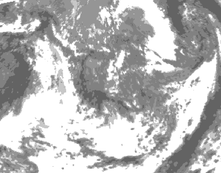 GDPS total cloud 222 hour forecast chart for Canada based on 2026/05/01 1200Z data