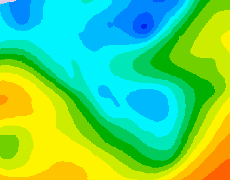 GDPS 500 millibar geopotential height 030 hour forecast chart for Canada based on 2026/05/02 0000Z data