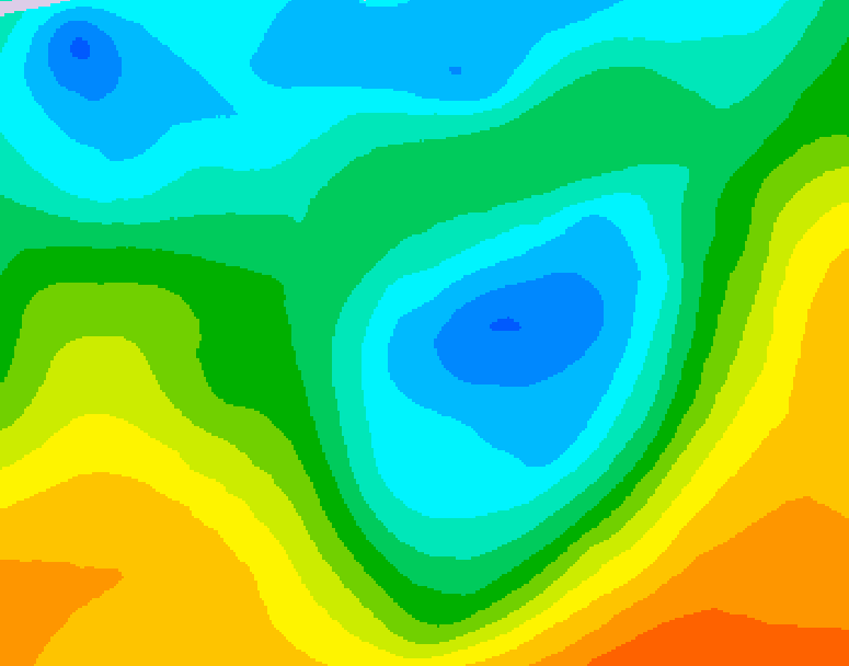 GDPS 500 millibar geopotential height 132 hour forecast chart for Canada based on 2026/05/02 0000Z data
