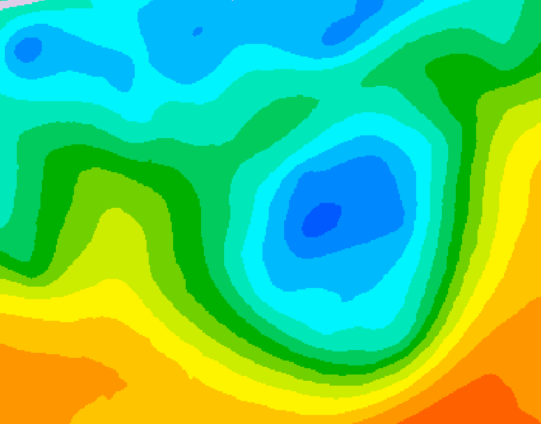 GDPS 500 millibar geopotential height 150 hour forecast chart for Canada based on 2026/05/02 0000Z data