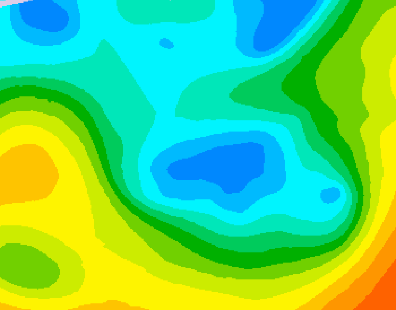 GDPS 500 millibar geopotential height 036 hour forecast chart for Canada based on 2026/05/02 1200Z data