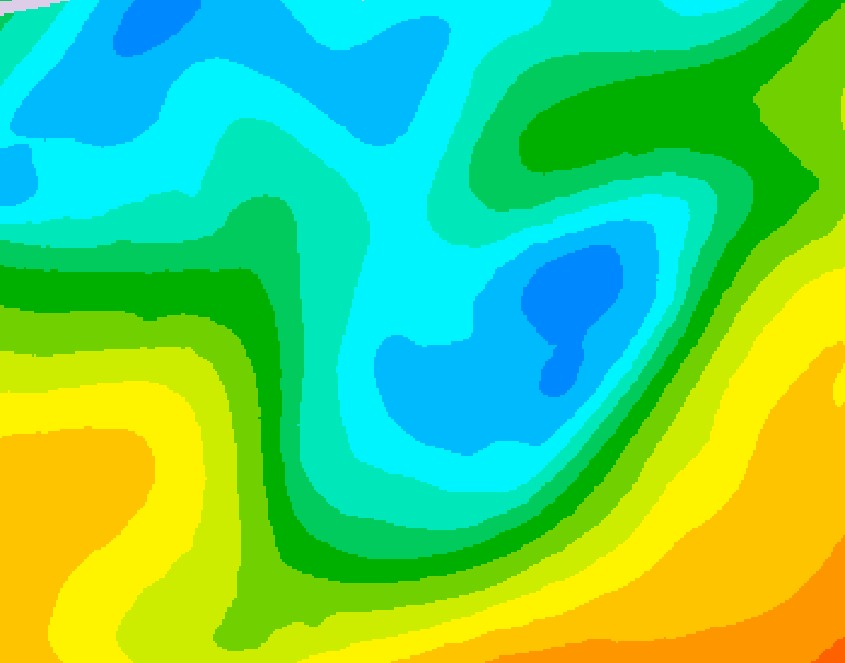 GDPS 500 millibar geopotential height 090 hour forecast chart for Canada based on 2026/05/02 1200Z data