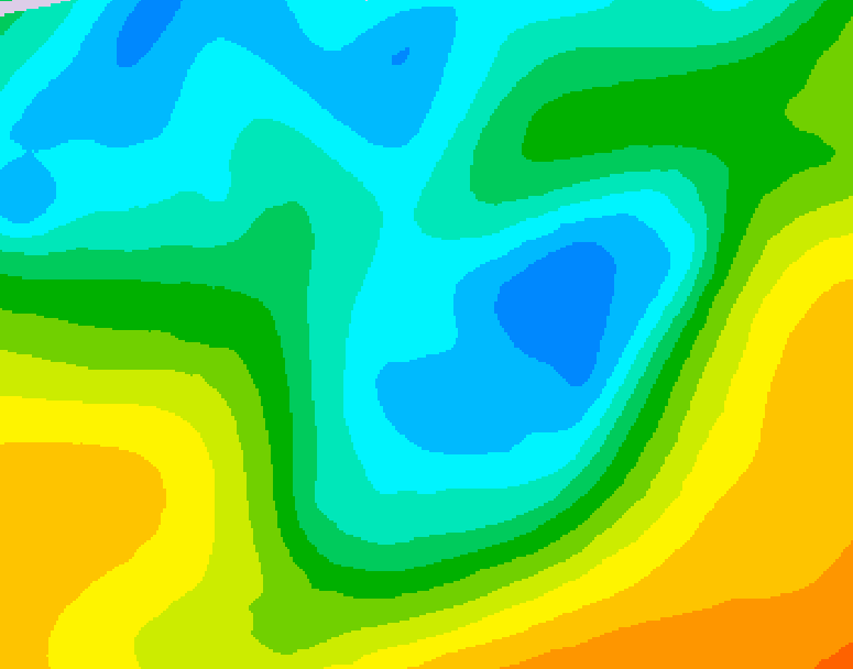 GDPS 500 millibar geopotential height 096 hour forecast chart for Canada based on 2026/05/02 1200Z data