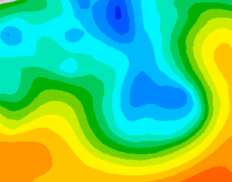 GDPS 500 millibar geopotential height 150 hour forecast chart for Canada based on 2026/05/02 1200Z data