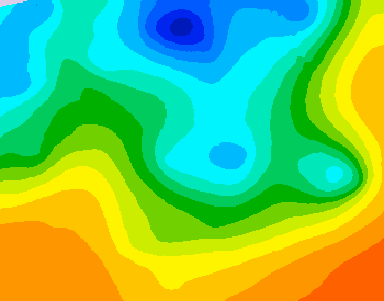 GDPS 500 millibar geopotential height 222 hour forecast chart for Canada based on 2026/05/02 1200Z data