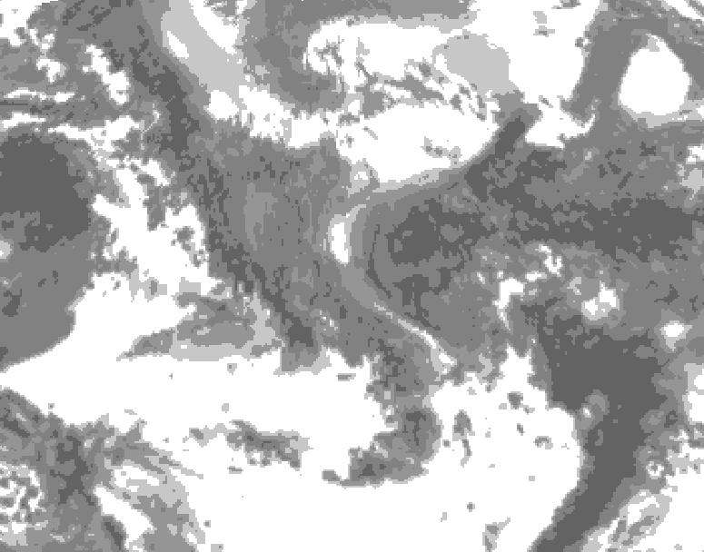 GDPS total cloud 036 hour forecast chart for Canada based on 2026/05/02 0000Z data