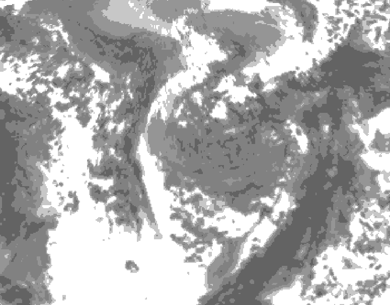GDPS total cloud 132 hour forecast chart for Canada based on 2026/05/02 0000Z data