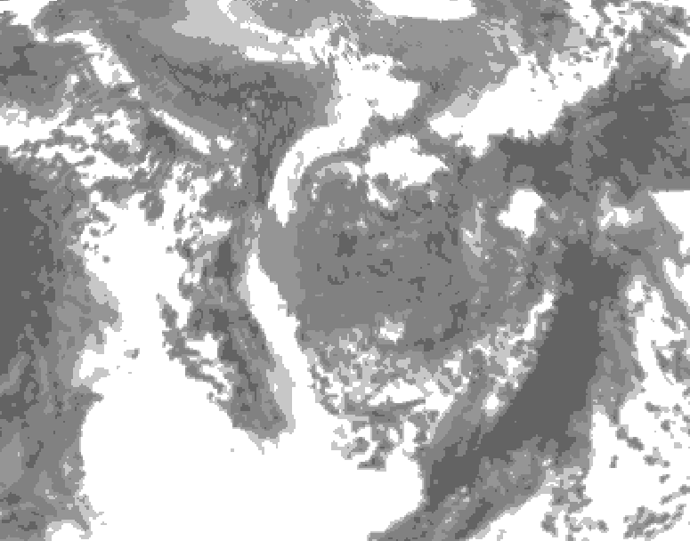 GDPS total cloud 138 hour forecast chart for Canada based on 2026/05/02 0000Z data