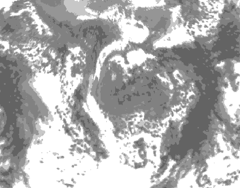 GDPS total cloud 144 hour forecast chart for Canada based on 2026/05/02 0000Z data