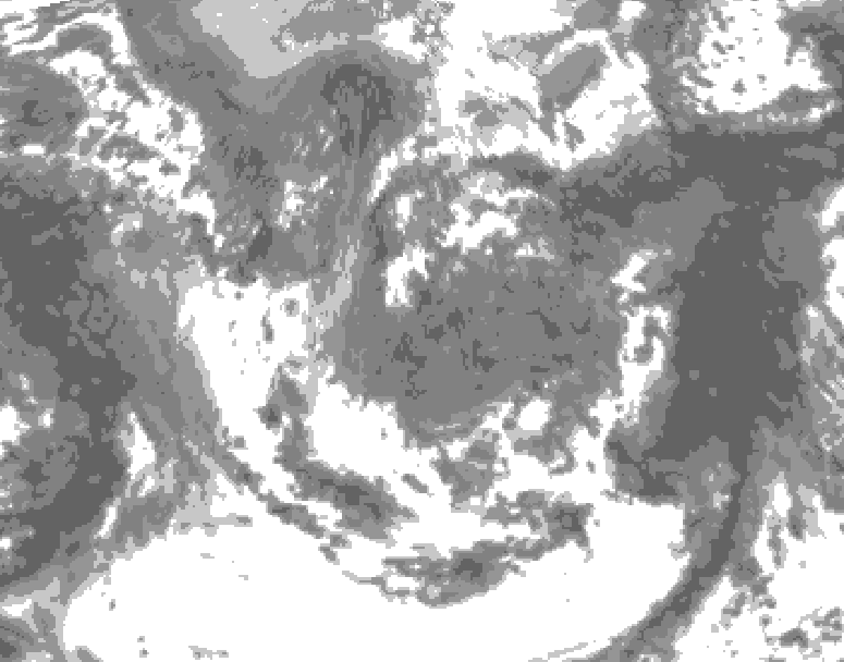 GDPS total cloud 156 hour forecast chart for Canada based on 2026/05/02 0000Z data