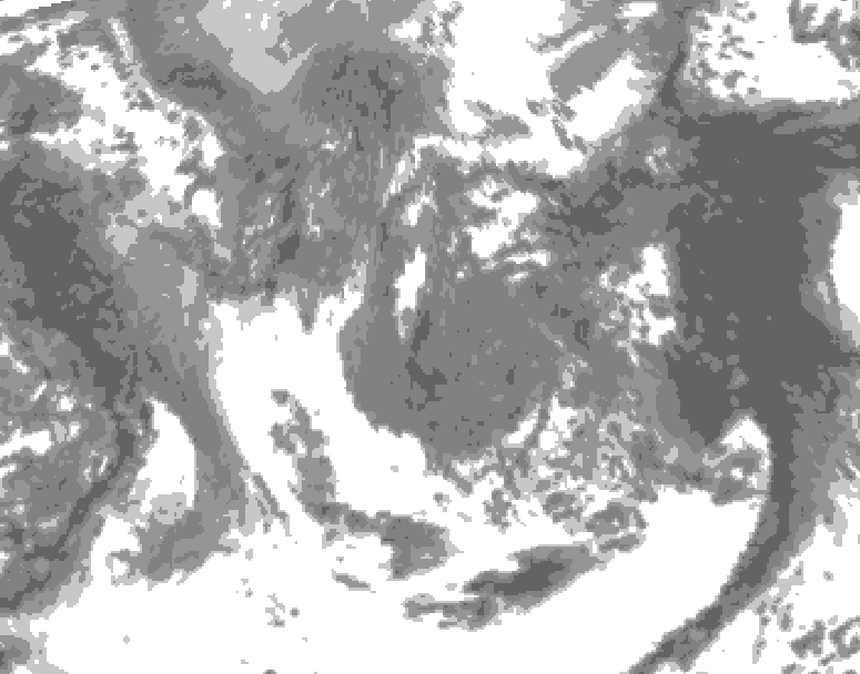 GDPS total cloud 162 hour forecast chart for Canada based on 2026/05/02 0000Z data