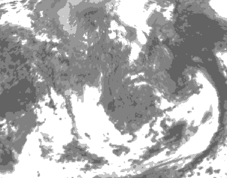 GDPS total cloud 180 hour forecast chart for Canada based on 2026/05/02 0000Z data