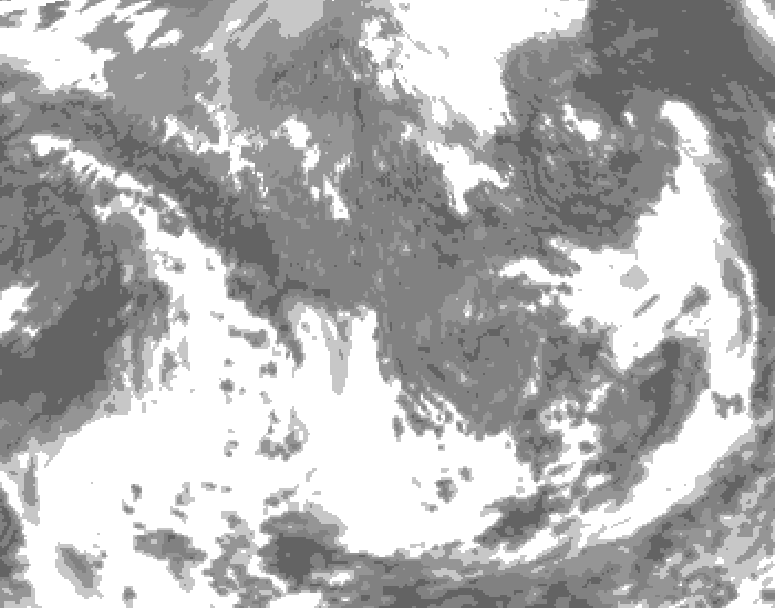 GDPS total cloud 198 hour forecast chart for Canada based on 2026/05/02 0000Z data