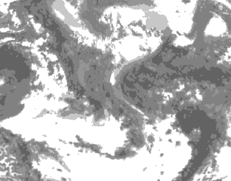 GDPS total cloud 024 hour forecast chart for Canada based on 2026/05/02 1200Z data