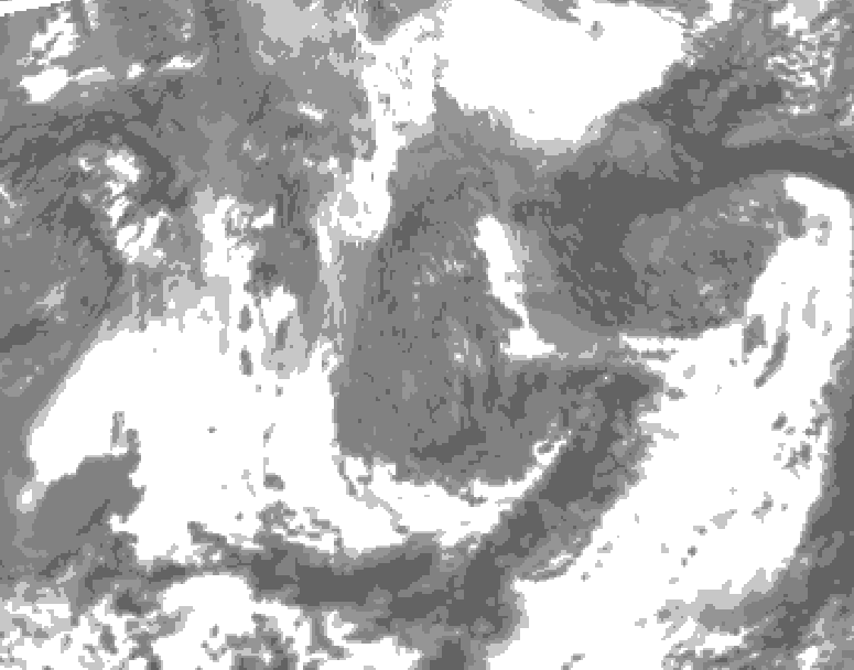 GDPS total cloud 072 hour forecast chart for Canada based on 2026/05/02 1200Z data