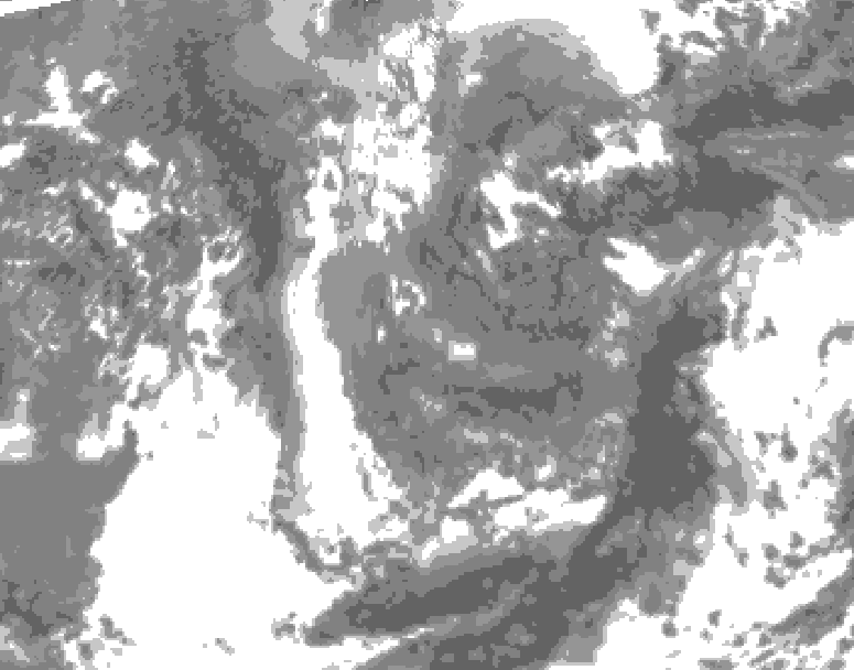GDPS total cloud 102 hour forecast chart for Canada based on 2026/05/02 1200Z data