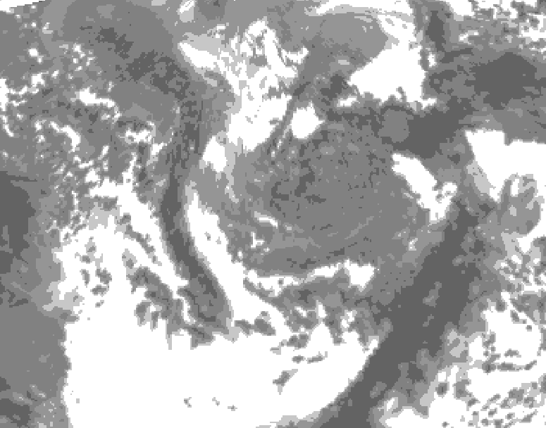 GDPS total cloud 120 hour forecast chart for Canada based on 2026/05/02 1200Z data