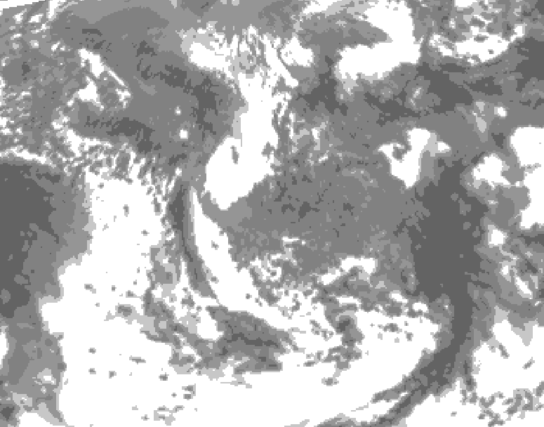 GDPS total cloud 132 hour forecast chart for Canada based on 2026/05/02 1200Z data