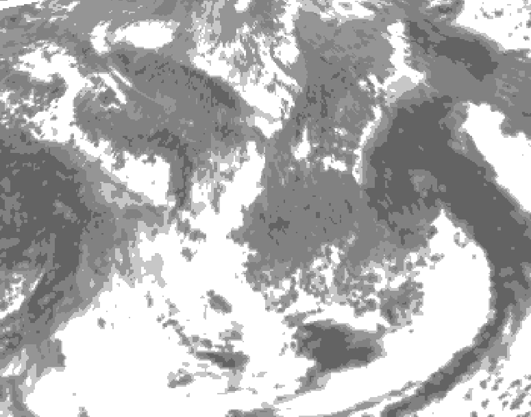GDPS total cloud 150 hour forecast chart for Canada based on 2026/05/02 1200Z data