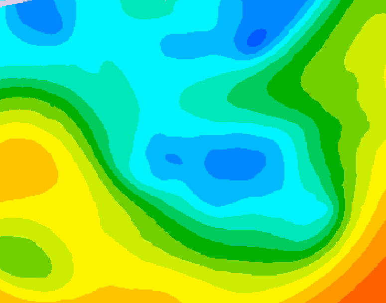 GDPS 500 millibar geopotential height 018 hour forecast chart for Canada based on 2026/05/03 0000Z data