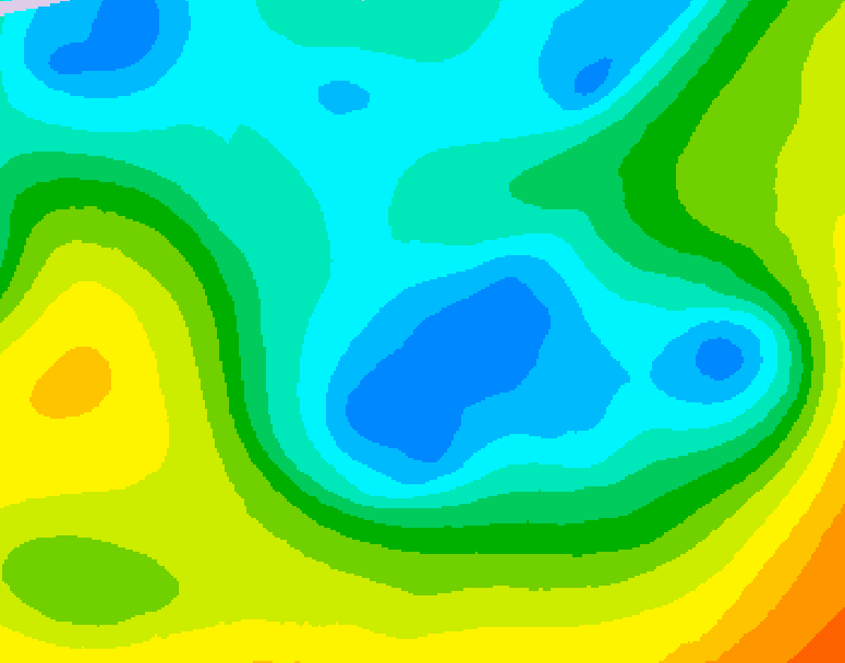 GDPS 500 millibar geopotential height 036 hour forecast chart for Canada based on 2026/05/03 0000Z data