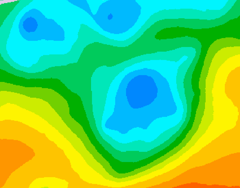 GDPS 500 millibar geopotential height 102 hour forecast chart for Canada based on 2026/05/03 0000Z data