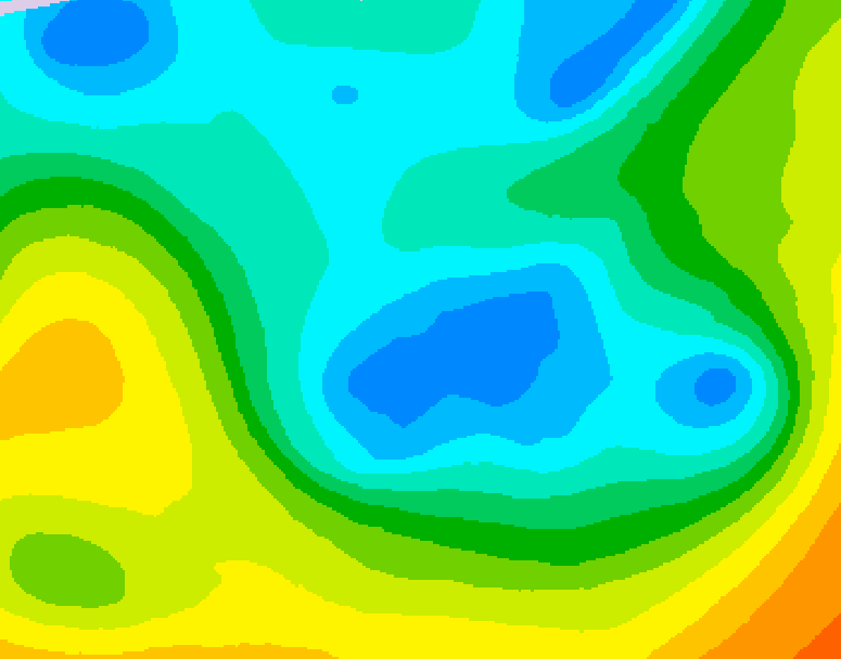 GDPS 500 millibar geopotential height 018 hour forecast chart for Canada based on 2026/05/03 1200Z data