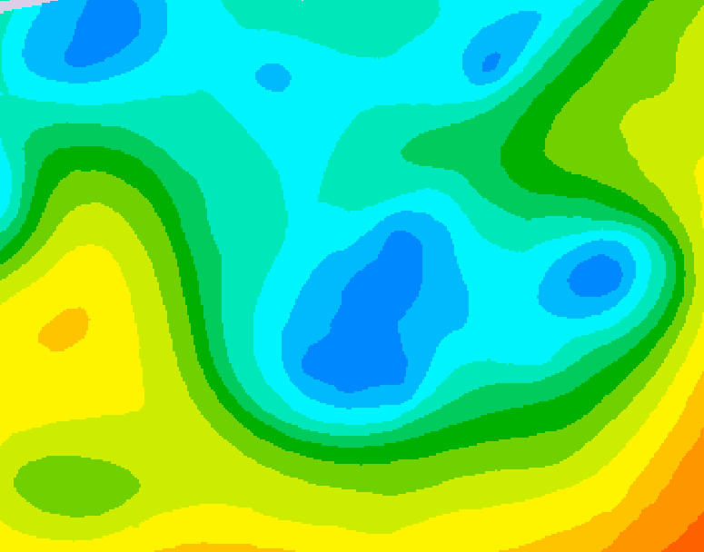GDPS 500 millibar geopotential height 030 hour forecast chart for Canada based on 2026/05/03 1200Z data