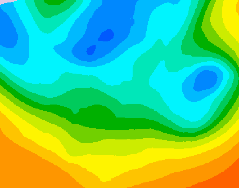 GDPS 500 millibar geopotential height 222 hour forecast chart for Canada based on 2026/05/03 1200Z data