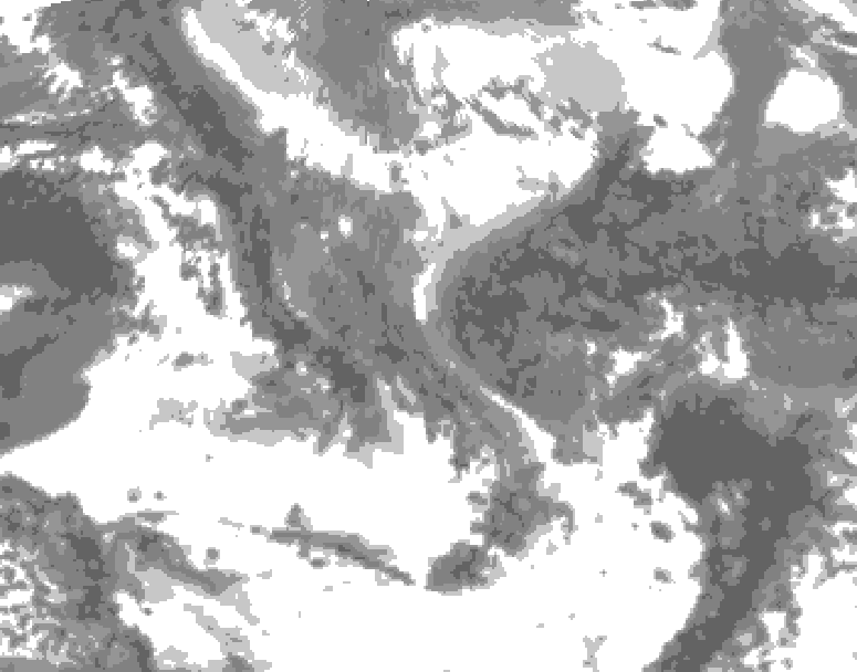 GDPS total cloud 012 hour forecast chart for Canada based on 2026/05/03 0000Z data