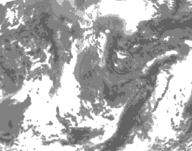 GDPS total cloud 078 hour forecast chart for Canada based on 2026/05/03 0000Z data