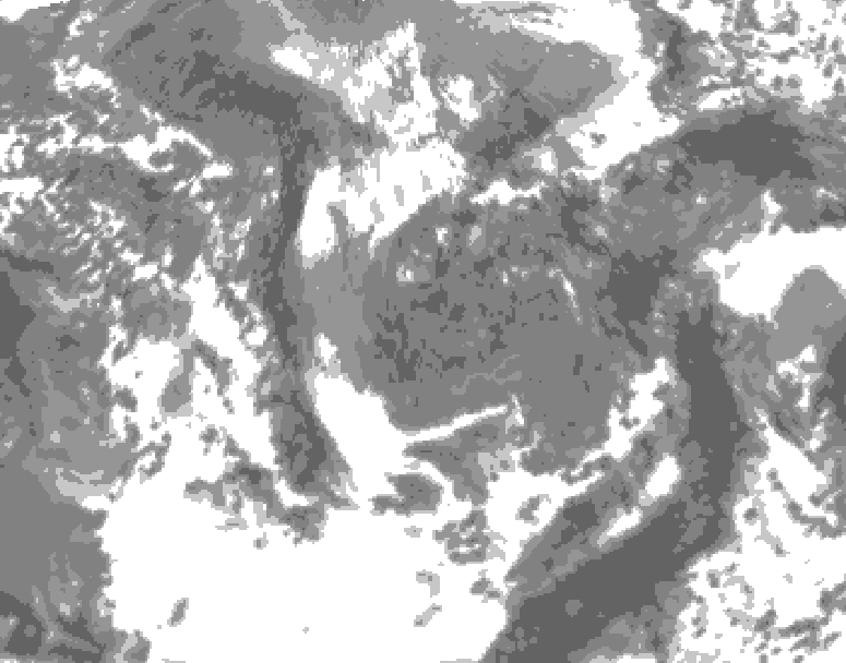 GDPS total cloud 108 hour forecast chart for Canada based on 2026/05/03 0000Z data