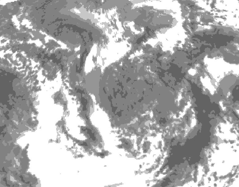 GDPS total cloud 114 hour forecast chart for Canada based on 2026/05/03 0000Z data