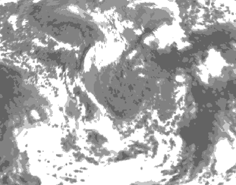 GDPS total cloud 120 hour forecast chart for Canada based on 2026/05/03 0000Z data