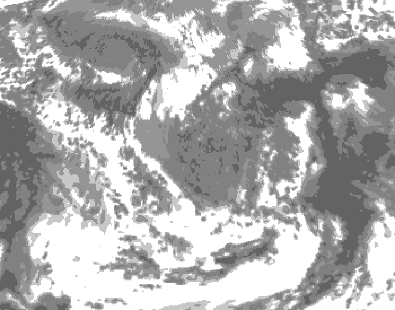 GDPS total cloud 126 hour forecast chart for Canada based on 2026/05/03 0000Z data