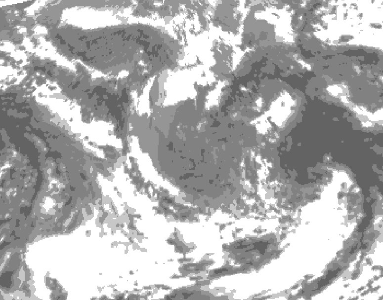 GDPS total cloud 138 hour forecast chart for Canada based on 2026/05/03 0000Z data