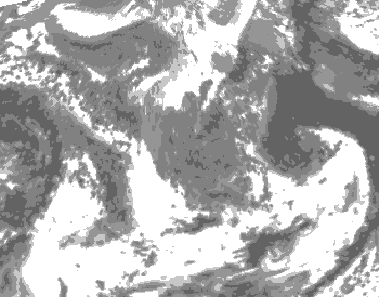 GDPS total cloud 150 hour forecast chart for Canada based on 2026/05/03 0000Z data