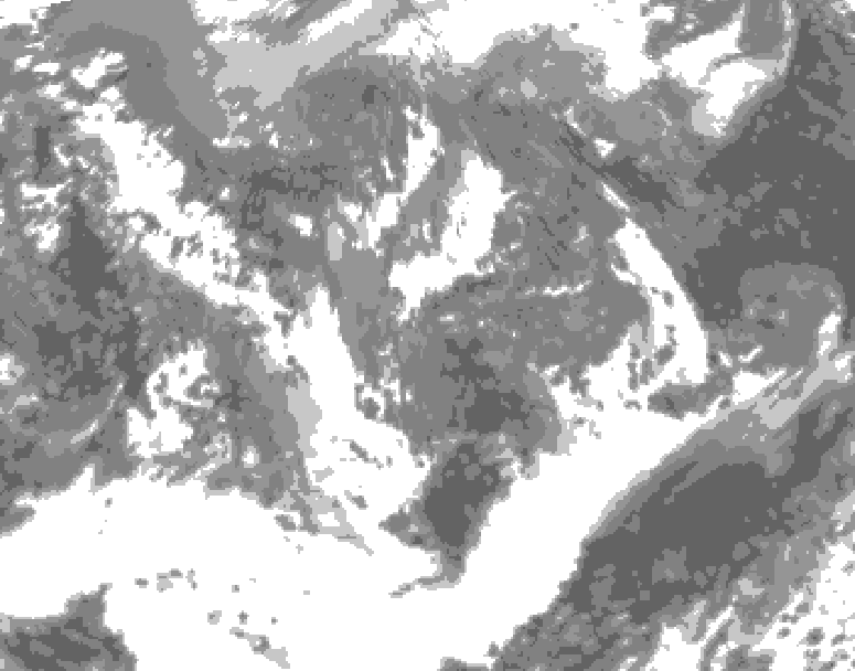 GDPS total cloud 222 hour forecast chart for Canada based on 2026/05/03 0000Z data