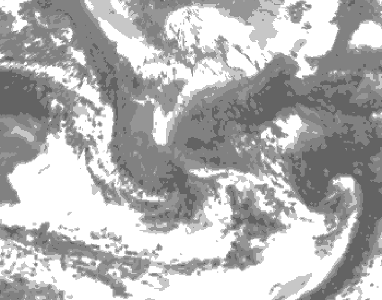 GDPS total cloud 012 hour forecast chart for Canada based on 2026/05/03 1200Z data