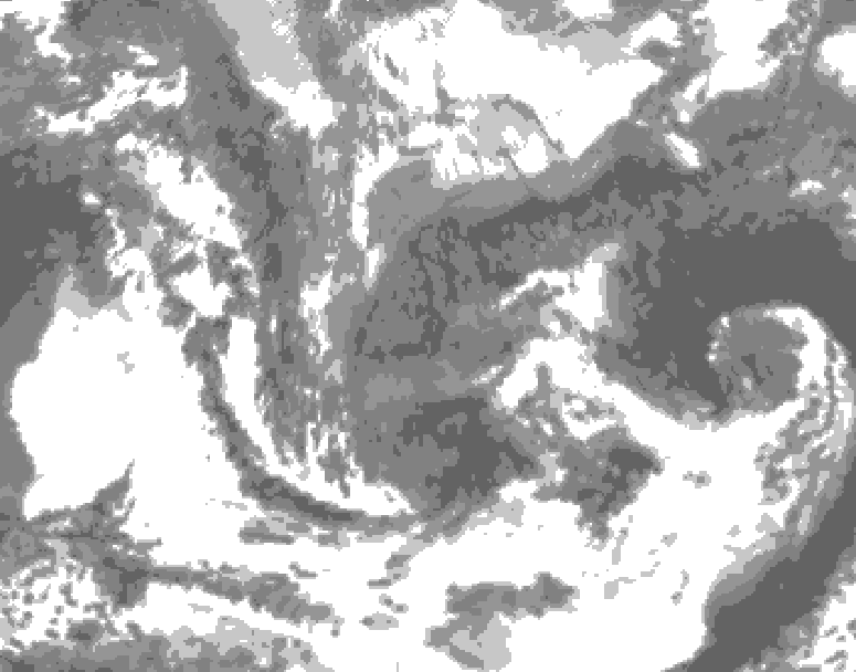 GDPS total cloud 024 hour forecast chart for Canada based on 2026/05/03 1200Z data