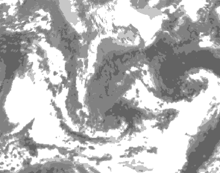 GDPS total cloud 030 hour forecast chart for Canada based on 2026/05/03 1200Z data