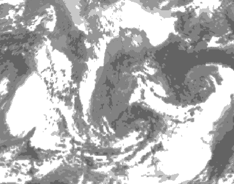 GDPS total cloud 036 hour forecast chart for Canada based on 2026/05/03 1200Z data