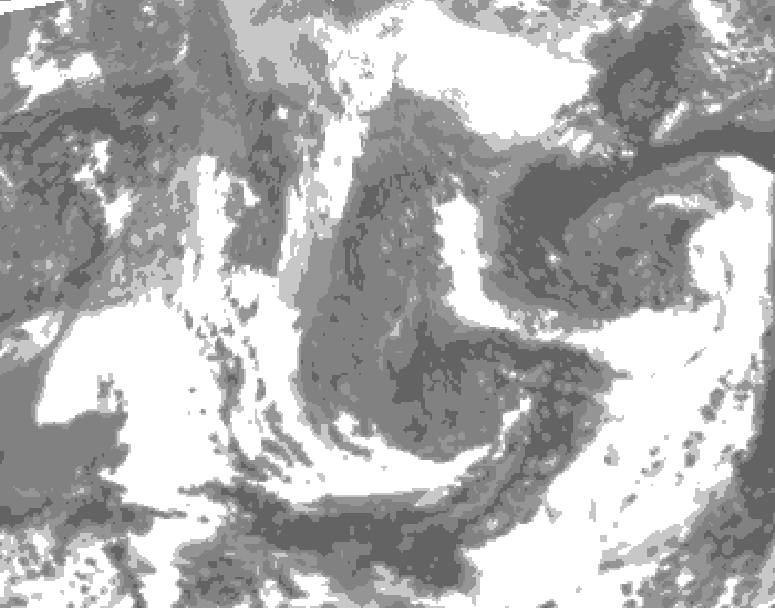 GDPS total cloud 048 hour forecast chart for Canada based on 2026/05/03 1200Z data