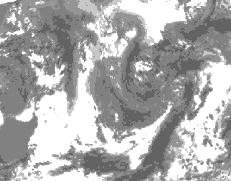 GDPS total cloud 072 hour forecast chart for Canada based on 2026/05/03 1200Z data