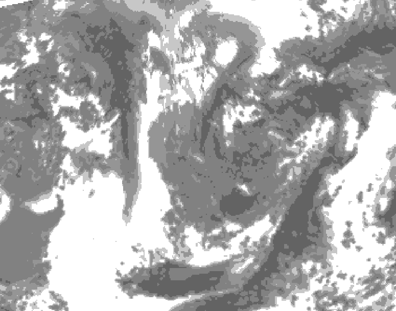 GDPS total cloud 078 hour forecast chart for Canada based on 2026/05/03 1200Z data