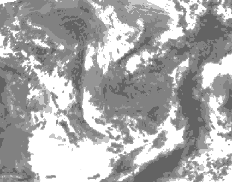 GDPS total cloud 096 hour forecast chart for Canada based on 2026/05/03 1200Z data