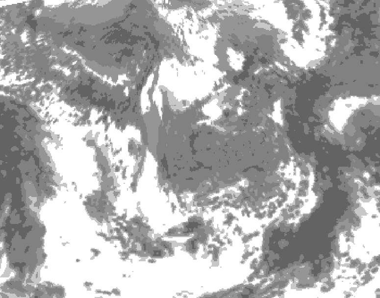 GDPS total cloud 108 hour forecast chart for Canada based on 2026/05/03 1200Z data